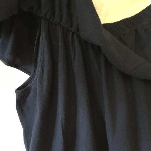 Zara Navy Blue Shoulder Crop Top - Picture 6 of 8